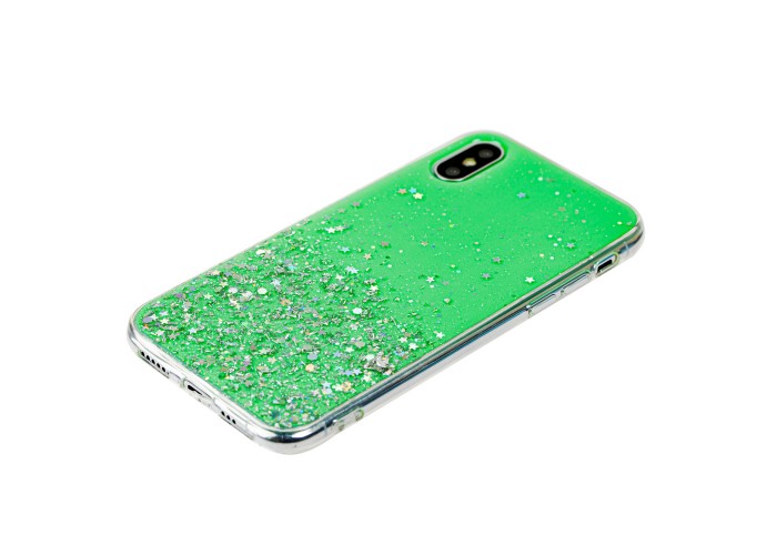 Чехол для iPhone X / Xs блестки + popsocket 