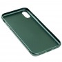 Чехол для iPhone X / Xs glass LV зеленый