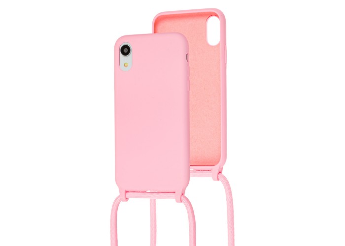 Чехол для iPhone Xr Lanyard without logo cotton candy