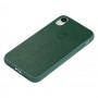 Чехол для iPhone Xr Leather cover зеленый
