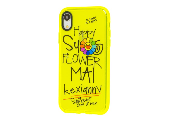 Чехол для iPhone Xr Neon print happy