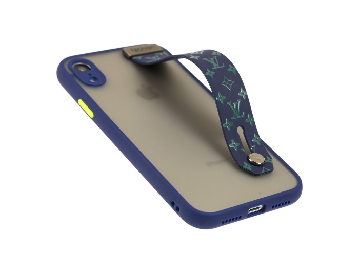 Чехол для iPhone Xr WristBand LV синий / зеленый