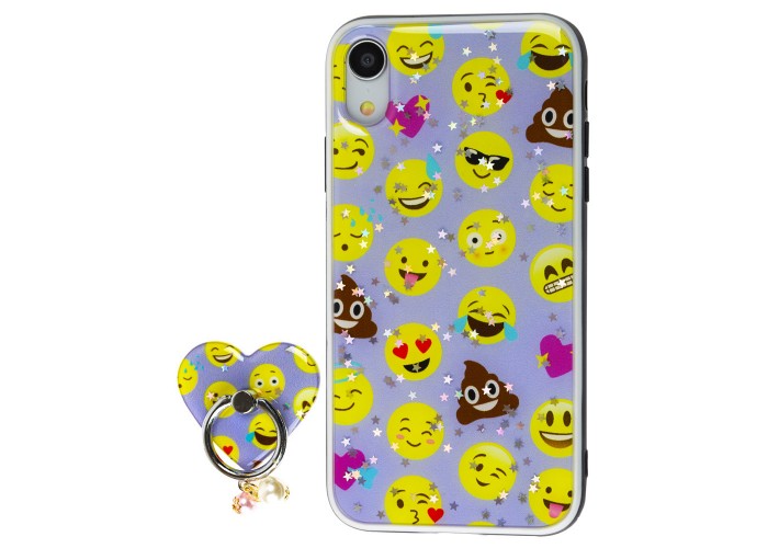 Чехол для iPhone Xr блестки print + popsocket 