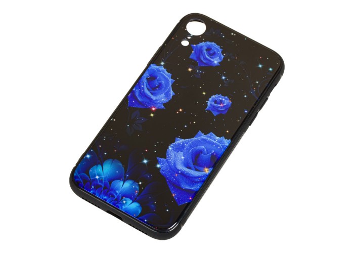 Чехол для iPhone Xr glass роза