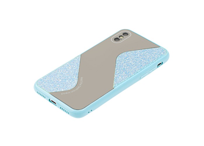 Чехол для iPhone Xs Max Shine mirror голубой