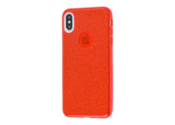 Чехол для iPhone Xs Max Shining Glitter красный