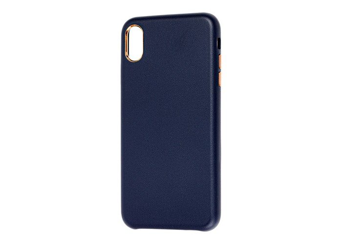 Чехол для iPhone Xs Max Soft Leather синий