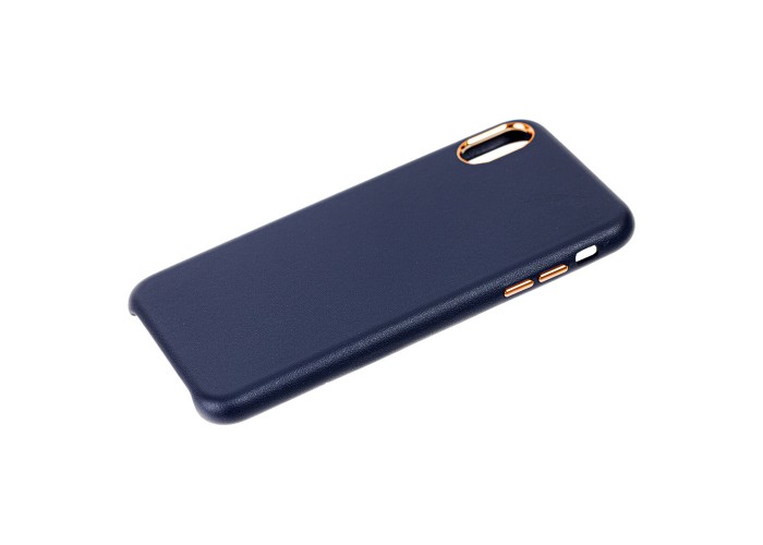Чехол для iPhone Xs Max Soft Leather синий