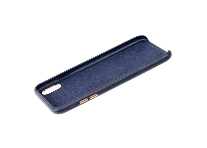 Чехол для iPhone Xs Max Soft Leather синий