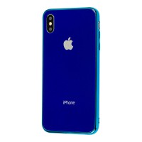 Чехол для iPhone Xs Max glass синий