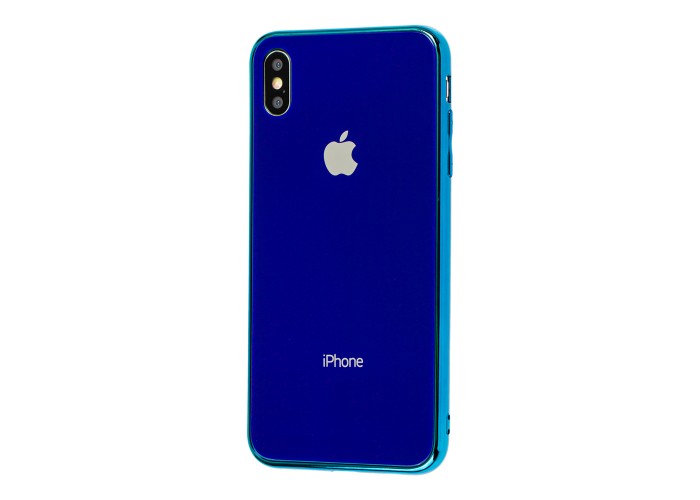 Чехол для iPhone Xs Max glass синий