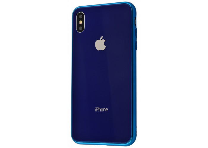 Чехол для iPhone Xs Max glass синий