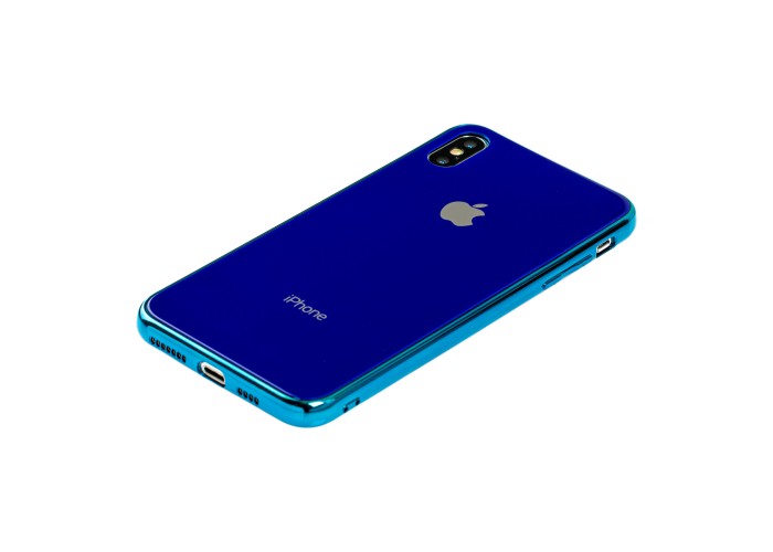 Чехол для iPhone Xs Max glass синий