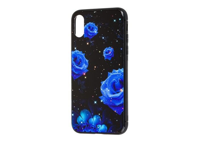 Чехол для iPhone Xs glass роза