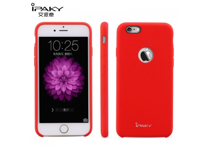 Чехол iPaky для iPhone 6 с имитацией кожи красный