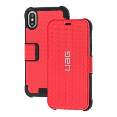 Чехол книжка для iPhone X / Xs UAG Metropolis красный