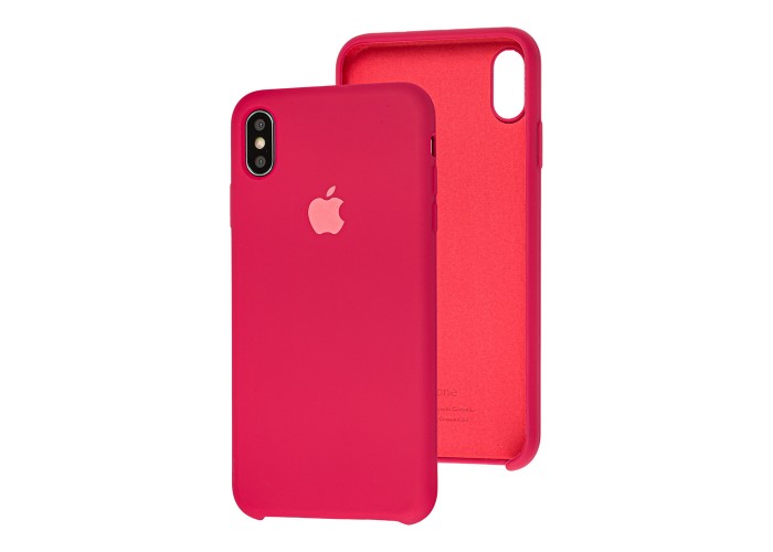 Чехол silicone для iPhone Xs Max case rose red