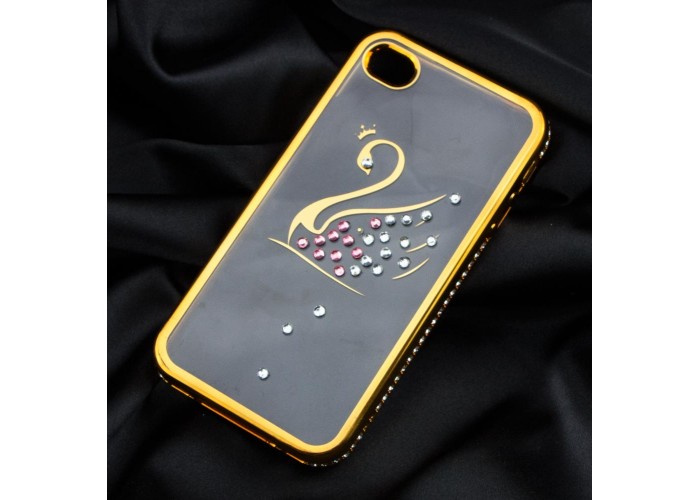 Чехолл для iPhone 5 Kingxbar силиконовый лебедь золотой