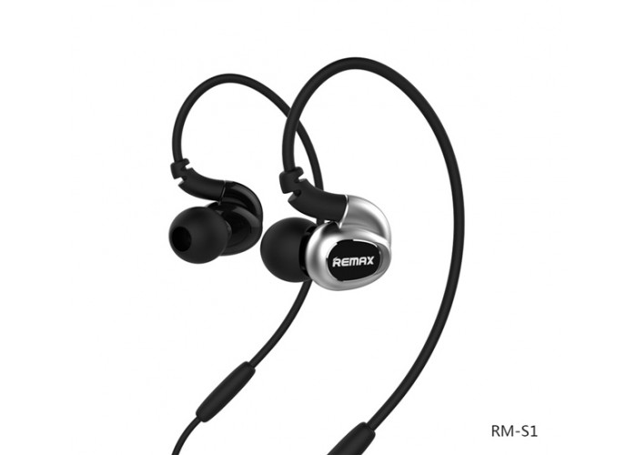 Спортивные вакуумные наушники Remax RM-S1 Sport headphones black черный