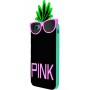 3D чехол pink для iPhone 6 ананас черный