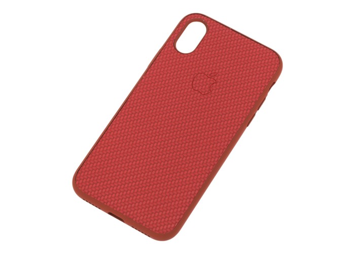 Чехол Carbon New для iPhone X / Xs красный