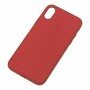 Чехол Carbon New для iPhone X / Xs красный