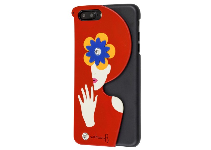 Чехол Glamour для iPhone 7 Plus / 8 Plus со стразами черно красный