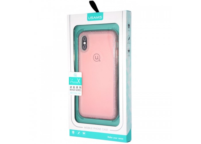 Чехол Usams для iPhone X / Xs Benzo розовый