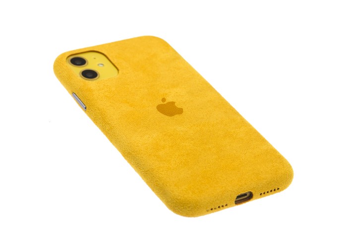 Чехол для iPhone 11 Alcantara 360 желтый