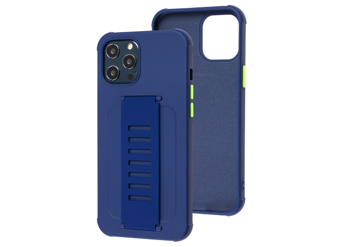 Чехол для iPhone 12 Pro Max Bracket flap синий