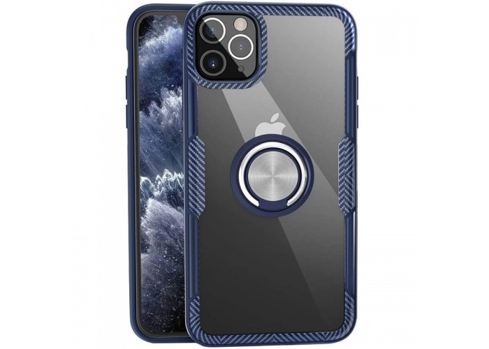 Чехол для iPhone 12 Pro Max Deen CrystalRing с кольцом темно-синий