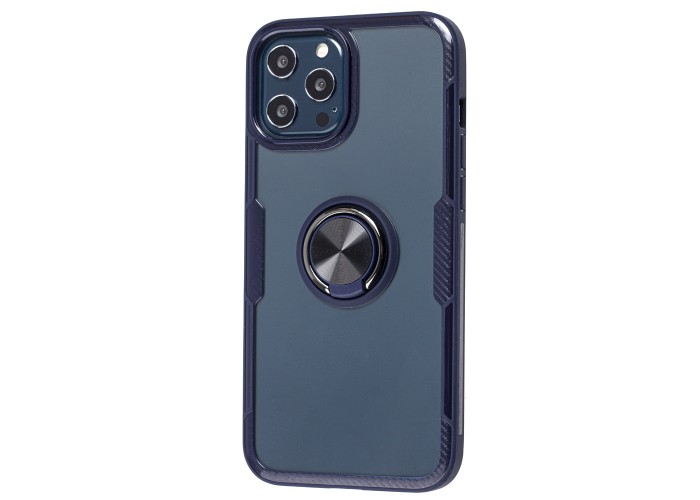 Чехол для iPhone 12 Pro Max Deen CrystalRing с кольцом темно-синий