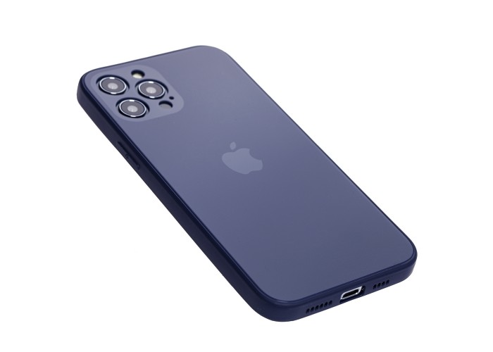Чехол для iPhone 12 Pro Max Matt glass синий