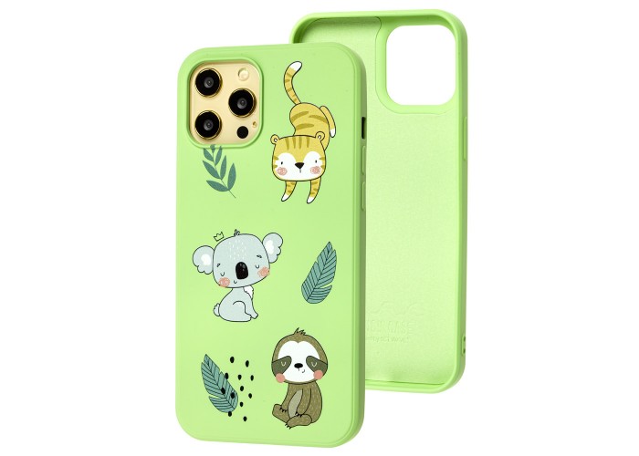Чехол для iPhone 12 Pro Max Wave Fancy animals / mint gum