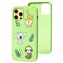 Чехол для iPhone 12 Pro Max Wave Fancy animals / mint gum