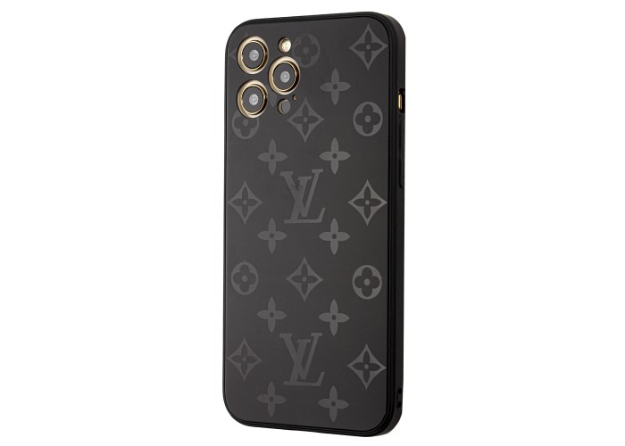 Чехол для iPhone 12 Pro Max glass LV черный