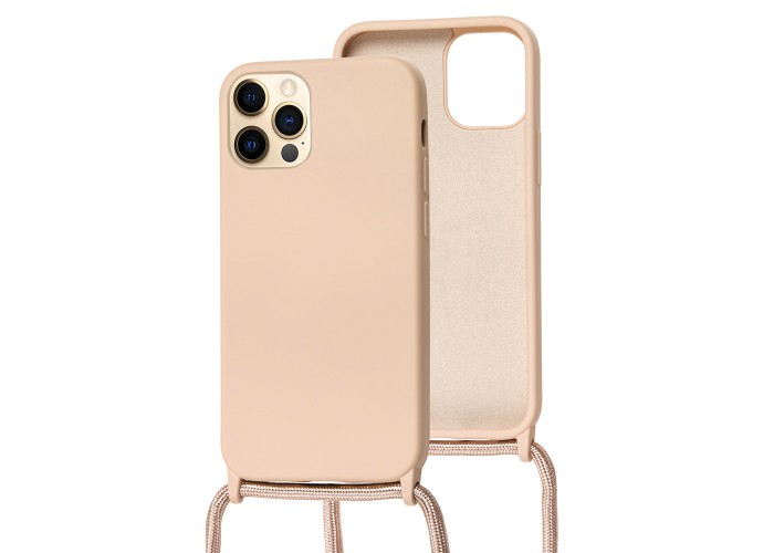 Чехол для iPhone 12 / 12 Pro Wave Lanyard without logo pink sand