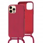 Чехол для iPhone 12 / 12 Pro Wave Lanyard without logo rose red