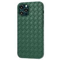 Чехол для iPhone 12 / 12 Pro Weaving case зеленый