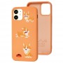 Чехол для iPhone 12 mini Wave Fancy corgi / peach