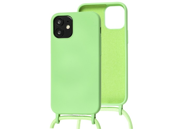 Чехол для iPhone 12 mini Wave Lanyard without logo mint gum