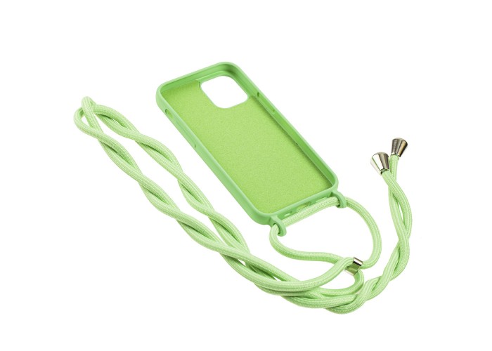 Чехол для iPhone 12 mini Wave Lanyard without logo mint gum