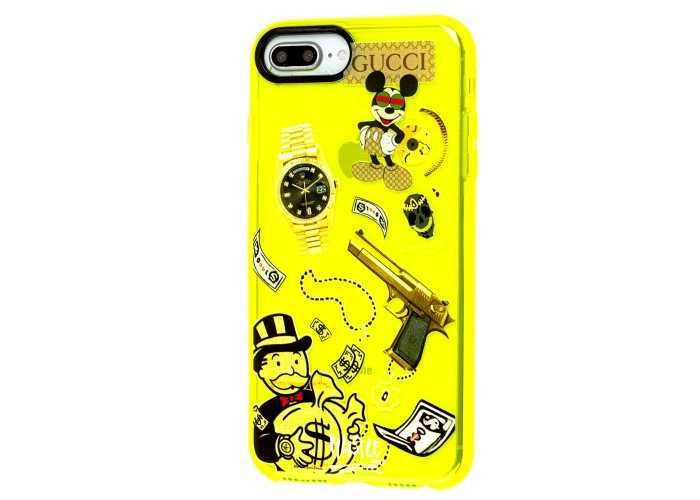 Чехол для iPhone 7 Plus / 8 Plus Neon print Микки Маус glamor