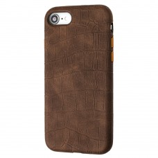 Чехол для iPhone 7 / 8 / SE 20 Leather croco full коричневый