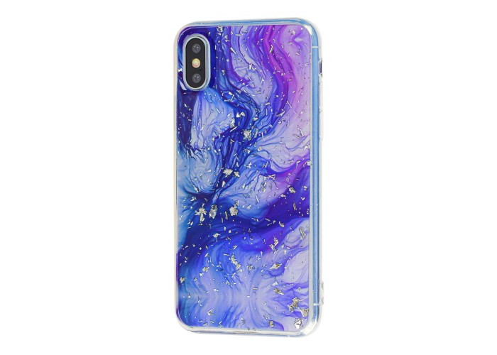 Чехол для iPhone X / Xs Galaxy фиолетовый