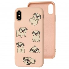 Чехол для iPhone X / Xs Wave Fancy pug / pink sand