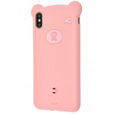 Чехол для iPhone Xr Baseus Bear silicone розовый
