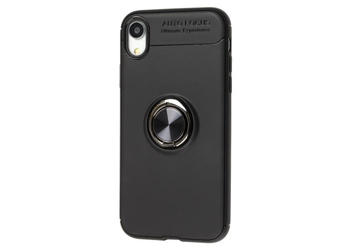 Чехол для iPhone Xr Deen ColorRing с кольцом черный