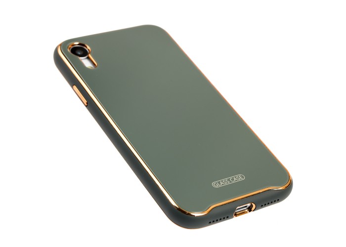 Чехол для iPhone Xr Glass Premium темно-серый