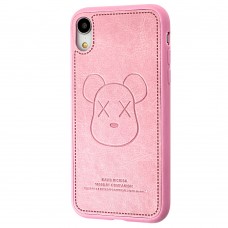 Чехол для iPhone Xr Kaws leather розовый